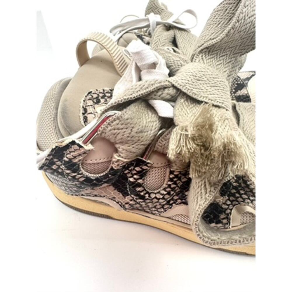 Men's Lanvin Beige Python Print Curb Sneakers Siz… - image 10